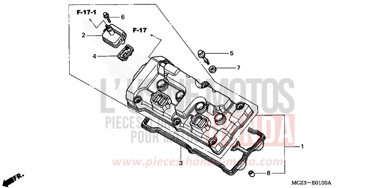 CYLINDER HEAD COVER for Hornet 900 NOIR (NH1) from 2003